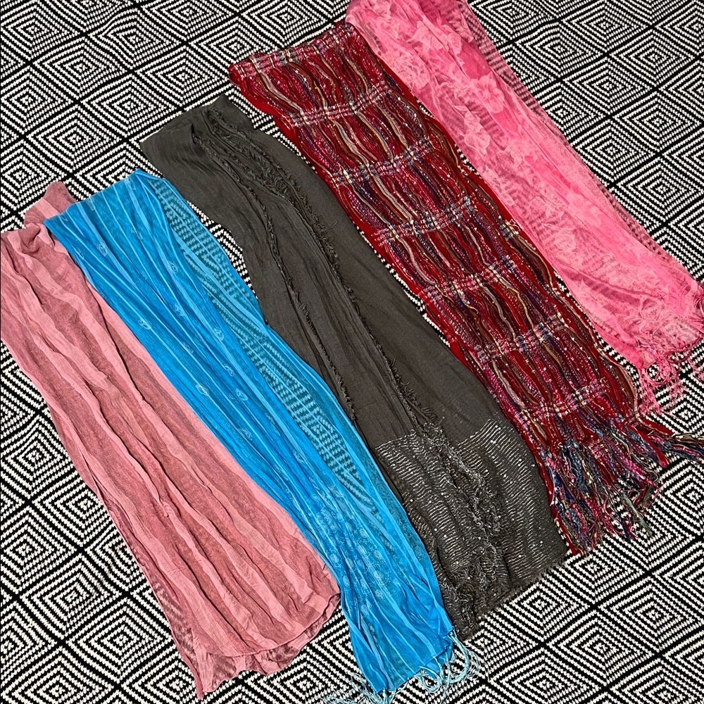 Unlisted Women's Scarf Set - Pink, Blue, Black, Red